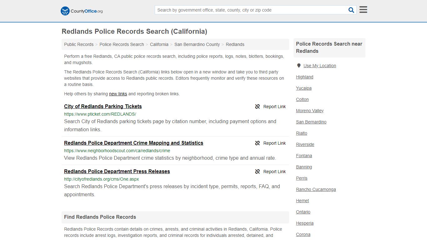 Police Records Search - Redlands, CA (Accidents & Arrest Records)